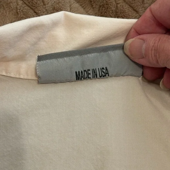 Eleven Stitch Design Womens XL Top Cream Button Up Bohemian Casual 3/4 Sleeves - Picture 7 of 8